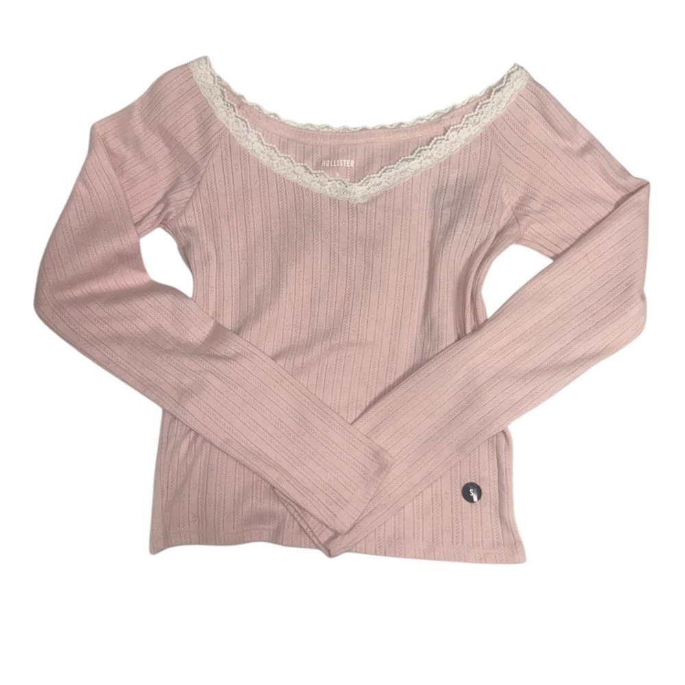Hollister Women's Pink Ribbed Top